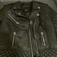 Noora Boda kožna replika crna koža Bikarska jakna Kay Michaels Unise stil prekrivena kožna jakna YK38
