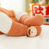 B91XZ Slatke čarape za debljinu zadebljane čarape za bebe Antiskidne kavezne čarape za bebe Dječja božićna
