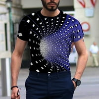 Velike i visoke muške majice kratki rukavi majice muške unise dnevno majica 3D ispis grafički otisak životinjski tisak dugih rukava na vrhu ležerne blue
