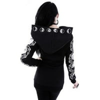 Gotički kaput za žene Halloween kostim vintage zipper duge dugih rukava plus veličina za jesen motocikl