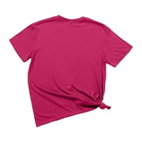 Slatki vrhovi stabilna odjeća Ženska ljetna casual labav ispis majica okrugli vrat Pulover kratki rukav