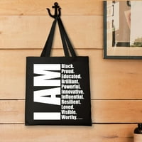 Thishaward povijesna crna povijest torba torba I ja sam crna ponosna edukacija sjajnog snažnog vrijednog torba crne platnene torbe