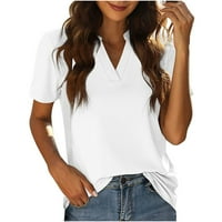 Ženske majice kratkih rukava Casual Lable Solid Color V izrez Tunnic Bluza The Trendy Basic majice