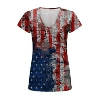 Dan nezavisnosti Ženske vrhove Košulje za ženske V Rezervoar za vrat Američki 4. juli Ispis bluza Kratki