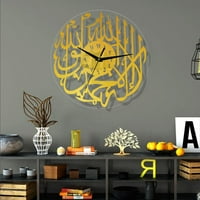Zidni sat Veliki zidni sat okrugli akrilni dekor Clock Zidni satovi Ramadan Art Clock Clock Decor za biranje - Zlatni
