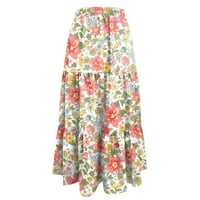 Feterrnal ženska modna cvjetna ispisa nepravilna zavoja visoke struk suknje Skorts suknje za žene
