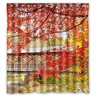 Mohome Beautiful Jesen Jesen crveni drveće i galerija tuš za tuširanje vodootporno poliesterska tkanina