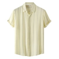 Košulje za muškarce Modni ljetni prugasti print kratki rukav isključite košulju ogrlice