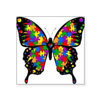 Cafepress - Naljepnica za leptir autizma - Square naljepnica 3 3