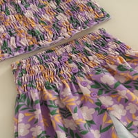 Kids Girls suktni set, špageta remen Kamisole sa elastičnom strukom suknje za ljetni cvijet