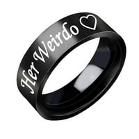 Heiheiup Jednostavni titanijumski čelični prsten ženski prsten crtani slatki nakit prstenovi za prstenje