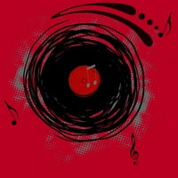 Vinyl Records Retro Grunge DJ Art Muns Red Heather Graphic Tee - Dizajn od strane ljudi s
