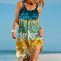 Haljine za plažu za ženska havajska haljina od bez rukava haljina od plaže dame Ljeto Loose Boho sundress