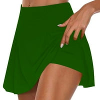 Atletski kratke hlače za žene čišćenje ljetnih nabora za tenis Athletic Stretchy kratke joge lažne dvije pantalone suknje