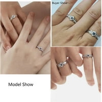 Par prstenova 0,5ct plavi cz srebrni srebrni ženski vjenčani prsten muškarci vjenčani bend