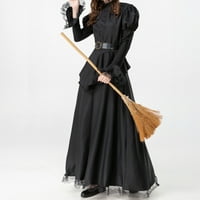 Voncos Ženska srednjovjekovna renesansna haljina Vintage Dugi rukav Crew Crt Bodycon Maxi Haljine Gothic