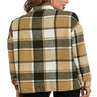 GENUISKIDS Ženska kasne jakne Plaid majice s dugim rukavima kaput za zatvaranje Jednokutni kaput jesen zimska odjeća