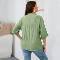 Girlshop Plus sizene bluze Žene Polupansive Ležerne majica Elegantne tipke Bluze