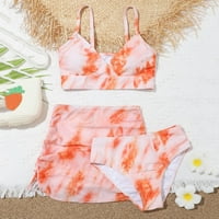 Ljetne djevojke slatke do cvjetnog kupaćih kostimih kupaćih kostimica 3 bojenje Crisscross tiskarskih