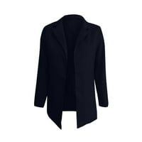 Dugi kaputi za ženske modne ženske ležerne jakne od jakne u boji dugih rukava za poslovnu kancelariju