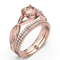 Prekrasni prstenovi Boho & Hipie 2. Round Cut morgatit i dijamantni movali zaručni prsten, jedinstveni