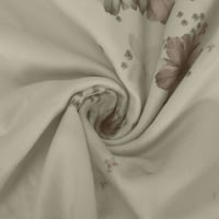 Qilakog ženski boho cvjetni vrhovi Square Crt Short rukave Summe košulje Žene Ležerne prilike, Klasične bluze Modne košulje Ljeto vrijeme Labavi fit čipkaste majice Bluze sa slatkim tiskanjem sive boje