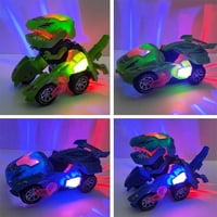 Transformiranje dinosaura, transformirajući automobil dinosaura sa LED svjetlom i muzikom Automatsko transformiranje dino automobila za i više godina dječji božićni rođendanski pokloni