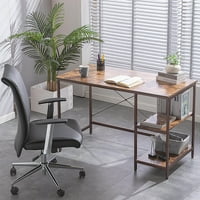 Yeektok višenamjenski industrijski stil 3-nivoski stolni stol, proučajni sto, uredski stol, tablica prijenosna računala, pisaći sto, boja oraha