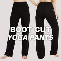Ženski bootcut yoga hlače visoke struk vježbanje hlače na način rastezljenja temmy kontrole radne hlače