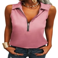 Bomotoo ženske ležerne majice s prednjim zatvaračem modni vrhovi rezervoara za zabavu labava bluza