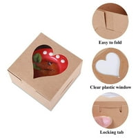 WashRanp pojedinačni cupcake bo s prozorom u obliku srca, mini pekarski okviri za hranu za CupCakes