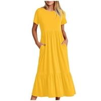 Aloohaidyvio Woemns Ljetni haljini, ženska ljetna casual haljina Flowy Tired Maxi Haljina za plažu sa