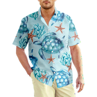 Muške havajske košulje 3D životinjske morske kornjače Ljetne kratke rukave majice na vrhu bluze casual harajuku srednja odjeća