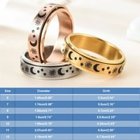 GDFUN prstenovi od nehrđajućeg čelika Mjesec i zvijezde prsten ublažavajući anksioznost prstena za angažman vjenčanja za žene za žene muškarce