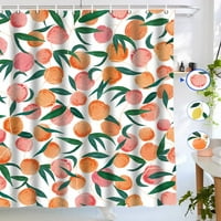 Zavjese za tuširanje peach-a Lover Voits Tuš Curkin Slatka svijetla šarena dizajn Vodootporna tkanina Zavjesa kupaonica set sa kukom