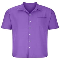 Capreze Muška bluza rever na vratu kratkih rukava Ljetne košulje Lagana majica Down majica Purple XL