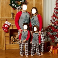 Fanvereka Božićna porodica pidžama Set pisma Ispis vrhovi pletene hlače za spavanje PJS za žene muškarci