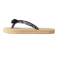 B91XZ sandale za žene Dression Ljetne žene cvjetne tampone papuče ravni cvjetni remen Thong papuče modna