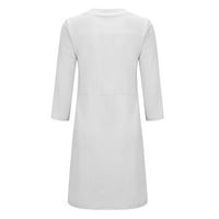 Haljine za žene Ljeto labavo rukav okrugli dekolte Ženski smjena Slift Datum bijele haljine XXXL