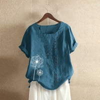 PBNBP ženska maselirana gumba od tiskanih boja u boji velike veličine pamučna posteljina vrhunska majica