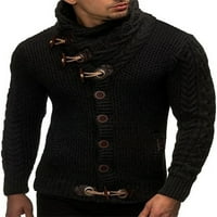 Haite Muške obične visoke ovratnike, pulover sa ležernim bojama, zimski dugi rukav džemper s jednim