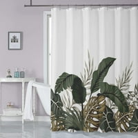 Postrojenje za tuširanje za kupatilo vodootporno svježe palmino drvo banana listove zelene tuširane zavjese sa kukama za pranje tkanine