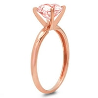 2.0ct okrugli rez ružičasti simulirani dijamant 14k ružičasti ružičasti zlato graviranje izveštavanja godišnjice Angažovanje vjenčanog pasijansa Veličina zvona 7.75