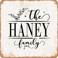 Metalni znak - porodica Haney - Vintage Rusty Look