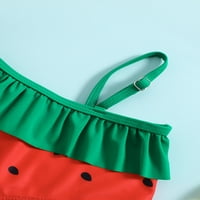 Arvbitana Toddler Baby Girls Tankini set lubenica rufšena rukava bez rukava na vrhu ramena + kratke kratke hlače ljetne kupaće odijelo za dijete 18m-5T