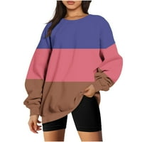 Ženski gradijent Ležerne prilike s dugim rukavima Dukserska dukserica Čvrsta boja labav fit pulover