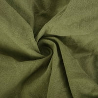 Jyeity 1980S Ženska moda, posteljina pamučna puna boja džepa bez rukava širok bočni gumb Gumbi Ženske padžama hlače vojska zelena veličina M