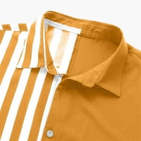 B91xz muške košulje kratki muški rukav splice ovratnik odvojite print casual gumb Stripe majica MUŠKAS-majice