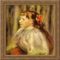 Portret djevojke Zlatno ukrašeno drvo uokvireno platno umjetnost Renoir, Pierre Auguste