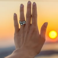 U ženskoj vintage crni prsten dijamantski angažman vjenčani prsten za vjenčanje